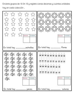 worksheet for counting the numbers to 10 with stars and circles on them,