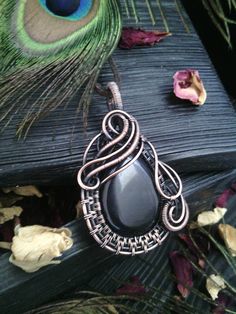 Ritual Black Agate necklace Wire wrapped jewelry Victorian Dark Necklace, Black Agate Necklace, Wire Wrapped Stone Jewelry, Gothic Pendant, Witch Necklace, Wire Wrap Jewelry Designs, Pendant Designs, Wire Wrapped Jewelry Diy, Dark Witch