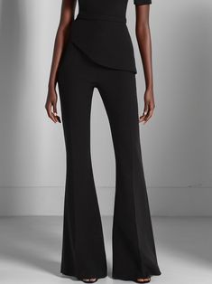 Women Black Asymmetrical Rheinstone Jumpsuit | fehaute Chic Asymmetrical Evening Bottoms, Chic Asymmetrical Bottoms For Evening, Modern Fitted Bottoms For Party, Fitted Modern Party Bottoms, Sleek Structured Black Bottoms, Sleek Structured Bottoms, Structured Black Bottoms For Evening, Asymmetrical Solid Bottoms For Work, Asymmetrical Solid Bottoms For Workwear