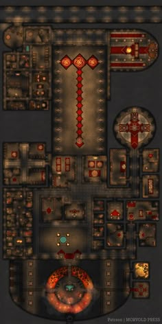 Dnd Fortress Map, Dwarven Hall, Dwarven City, Dungeon Room, Underground Dungeon