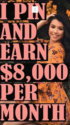 a woman sitting on top of a wooden bench in front of flowers with the words i pin and learn $ 8, 000 per month