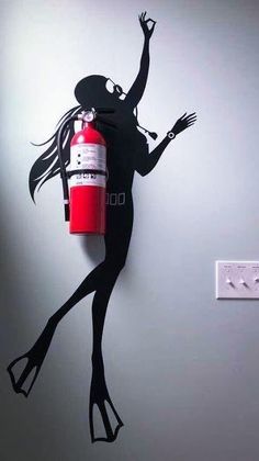 Wall Paint Designs, Murals Street Art, Mural Wall Art, Fire Extinguisher, Scrap Metal, Art Metal, Metal Artwork, Wall Paint, A Fire