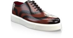 Men`s Luxury Flat Sneakers are handcrafted by individual order. Upper material is made by leather, premium leather. Insole and lining materials - leather. Your new shoes will be handcrafted especially for you and delivered for free to your home or office in 1-2 weeks. Included option for free return and remake if the shoes do not fit.Only now all this is available at an exclusive price of $255.00.Proceed with you order now. Brown Wingtip Oxfords With Red Sole, Elegant Brown Low-top Leather Shoes, Brown Leather Lace-up Shoes With Red Sole, Brown Lace-up Leather Shoes With Red Sole, Formal Brown Wingtip Custom Sneakers, Formal Brown Lace-up Custom Sneakers, Elegant Brown Calf Leather Sneakers, Formal Brown Custom Sneakers With Leather Sole, Luxury Custom Brown Sneakers For Formal Occasions