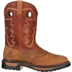 You can have great-looking waterproof western work boots that are comfortable. The Rocky® Original Ride Western Boot is all about sole performance and interior comfort! Western Work Boots, Rocky Boots, Western Work, Great Western, Reading Shirts, Mens Leather Boots, Horse Training, Horse Saddles, Western Boot