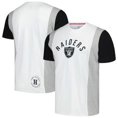 Step out in Las Vegas Raiders style with this Tommy Hilfiger Philip T-shirt. It features an embroidered team logo and city wordmark over a coloblock design. Gear up for game day with this Las Vegas Raiders shirt. White Relaxed Fit Sports Fan T-shirt, White Relaxed Fit T-shirt For Sports Fans, White Varsity Jersey T-shirt, White Short Sleeve T-shirt With Team Logo, Varsity Crew Neck Top With Team Logo, Varsity Relaxed Fit T-shirt For Fan Gear, Sports Fan Crew Neck Top With Team Logo, Sports Fan Top With Team Logo And Crew Neck, Sports Fan Tops With Team Logo And Crew Neck