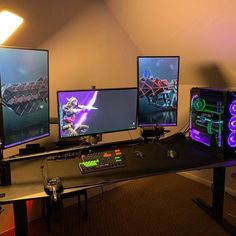 PC Gamer using MojoDesk's Gamer Pro height adjustable desk in their home set-up. Cable Management Pc, Gamer Desk, Best Standing Desk, Monitor Arm, Diy Tech, Cable Tray, Power Bars