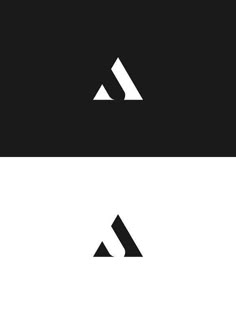 two black and white logos with the letter a