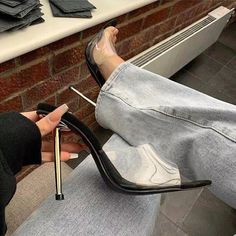 Pointed Sandals, Metal Heels, Metallic High Heels, Stunning Heels, Heeled Mule, Fashion Shoes Heels, High Heel Mules, Heeled Mules Sandals, Hot Heels