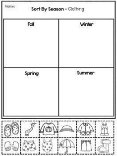 a printable worksheet to help students learn how to write and draw clothes