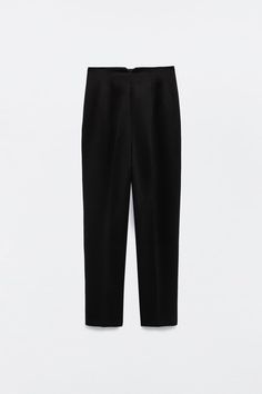 PANTS WITH A HIGH WAIST - Black | ZARA United States Blue Pants Outfit, Digital Closet, Blue Pin, Short En Jean, Blue Pants, High Waisted Trousers, Zara United States, High Collar, Pants Outfit