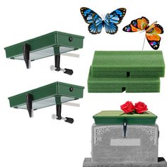 PRICES MAY VARY. Patented Product: Ideal for Cemetery decorations, headstones flower saddle holder will never be blown away, keep long and unchanged thoughts! Easy Installation:Cemetery saddles for headstones outdoor fitted with out special metal fixing clips are rubber-tipped to protect stone, that, once connected to the monuments, even through sleet and high winds they held very tight giving. Size Adjustable: Green florals tombstone hugger super easy to install, long service life. Gravesite saddle holder size is adjustable, will fit Upright Gravestones from 3 to 8 inches wide. Easy to Use: The cemetery flowers saddle comes with practical professional dry floral foam bricks, it has super toughness, preventing crumbles, easy for use, is used for artificial flowers or dry flowers floral arr Saddle Holder, Grave Saddles, Cemetery Saddles, Dry Floral Foam, Gravesite Decorations, Cemetery Decorations, Grave Decorations, Cemetery Flowers, Flower Holder