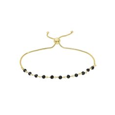 Add a sweetly elegant finishing touch to any ensemble with this 14k gold plated Gemistry gemstone beaded bolo bracelet. Add a sweetly elegant finishing touch to any ensemble with this 14k gold plated Gemistry gemstone beaded bolo bracelet. FEATURES Chain length: 10 in. Chain type: rope Clasp: adjustable Nickel free Metal: sterling silver Plating: 14k gold Finish: polished Packaging: velvety pouchSTONE DETAILS Stone size: 3 mm Shape: bead Gemstones may have been treated to enhance their appearanc Elegant Adjustable Resizable Beaded Bracelets, Elegant Adjustable Gold Rosary Bracelet, Elegant Adjustable Gold Bracelet With Round Beads, Elegant Gold Bracelet With Adjustable Round Beads, Elegant Adjustable Beaded Gold Bracelet, Dainty Adjustable Beaded Bracelets For Formal Occasions, Adjustable Gold Plated Bracelets For Formal Occasion, Elegant Adjustable Gold-plated Rosary Bracelet, Elegant Adjustable Gold Plated Rosary Bracelet