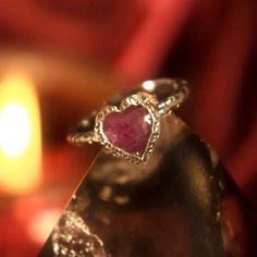 Passionate_Love_Ruby_Heart_Ring_1of3 Heart Stone Ring, Ruby Heart Ring, Symbol Of Creation, Ruby Solitaire Ring, Heart Wedding Rings, Ruby Heart, Beautiful Love Stories, Spiritual Tools, Perfume Gift Sets