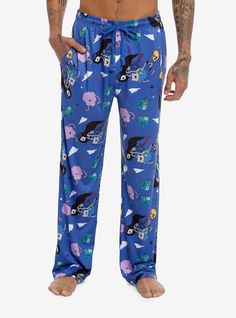 It's bedtime in the Land of Ooo. Reach for these pajama pants decorated with your fave Adventure Time characters  like Finn  Jake  BMO  Lumpy Space Princess and more. There are pockets and an elasticated  drawstring waist.92% cotton; 8% spandexWash cold; dry lowImportedListed in men'sunisex sizesModel is 6'1"Model wears size Medium Cotton Bottoms With Character Print For Pajama Party, Cotton Loungewear Bottoms With Character Print, Playful Cartoon Print Bottoms For Sleepover, Casual Sleepwear With Character Print, Cotton Lounge Pants With Character Print, Casual Cartoon Print Bottoms For Pajama Party, Casual Bottoms With Cartoon Print For Sleepovers, Cotton Bedtime Bottoms With Cartoon Print, Playful Cartoon Print Loungewear Bottoms