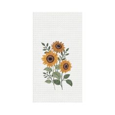 cross stitch sunflowers on white background