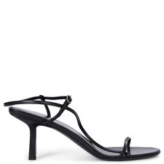 This 100% authentic minimalist strappy sandal is crafted from soft leather, featuring an elegant ankle strap with an adjustable buckle closure. Designed with a slim kitten heel, these sandals offer a perfect balance of style and comfort, making them a versatile addition to any wardrobe. Brand new - no box or dust bags. Measurements Imprinted Size 38 Shoe Size 38 Inside Sole 25cm (9.8in) Width 7.5cm (2.9in) Heel 5cm (2in) Hardware Silver-Tone All our listings include only the listed item unless otherwise specified in the description above Black Strappy Sandals, Strappy Shoes, Kitten Heel, Strappy Sandals, Jewelry Vintage, Shoes Black, Antique Furniture, Minimalist Fashion, Soft Leather