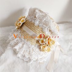 Lolita Lace Flower Pastoral Straw Bonnet Hat Condition: Brand NewColor: Pink/Green/White/YellowSize: One Size(Length-38cm / Width-25cm)Material:  Straw+laceSuitable season:Summer/Spring/Autumn/WinterPopular elements: Lace and flowersOccasion : Lolita Tea Party/Wedding/Birthday/Holiday/Anniversary Celebration/Anniversary Celebration Handmade White Mini Hats For Summer, White Handmade Mini Hats For Summer, Yellow Flower Hat For Spring, Yellow Flower-shaped Hats For Spring, White Bohemian Mini Hat For Summer, White Summer Costume Hat, White Bohemian Flower Hat, Handmade Costume Hats For Spring Garden Party, White Floral Shaped Sun Hat For Summer