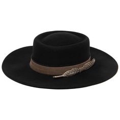 Harper Gambler by FRYE - FMPH007-GAMBLER-San Diego Hat Company Leather Felt Hat With Flat Brim For Fall, Western Style Adjustable Boater Hat For Fall, Elegant Leather Felt Hat For Fall, Elegant Leather Hat For Fall, Wide Brim Fur Felt Top Hat For Fall, Fall Fur Felt Boater Hat With Flat Brim, Western Style Boater Hat With Short Brim For Winter, Western Style Boater Hat With Flat Brim For Winter, Western Style Winter Boater Hat With Short Brim