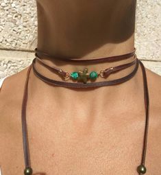 Wrap Necklace Wrap Choker Leather Choker Boho Jewelry - Etsy Hippie Choker With Adjustable Cord For Gift, Hippie Choker With Adjustable Cord As Gift, Hippie Style Choker With Adjustable Cord As Gift, Bohemian Waxed Cord Jewelry For Festivals, Bohemian Lariat Choker With Adjustable Length, Adjustable Artisan Choker, Bohemian Lariat Choker As Gift, Handmade Spiritual Choker For Festivals, Adjustable Bohemian Lariat Choker