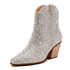 PRICES MAY VARY. Heel Approx 2" Inch , True to Size , Slip on Style for easy on/off Cowgirl ankle bootie, Slip on Style Size Zipper , All over Rhinestone embellishments，Rhinestones have manual welding, high quality can not drop the drill. Womens Crystal Ankle Boot ,Latest Fashion and Trend for Stylish, Sporty & Sexy look. The ankle rhinestone cowboy booties can match any style of dressing, suitable for many scenes such as work, party, outdoor, indoor and so on and also perfect gifts for yourself Cowgirl Ankle Boots, Short Cowboy Boots, Western Style Boots, Western Ankle Boots, Hot Boots, Western Booties, Cowboy Boots Women, Cowboy Style, Cowgirl Boots