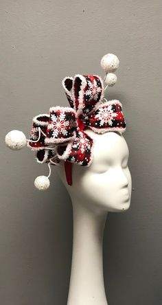 Holiday Headpiece Christmas Headband Fascinator Ugly Sweater Drive Costume, Xmas Headbands, Holiday Headpiece, Christmas Headdress, Christmas Headpiece, Nutcracker Costumes, 4 Family, Headband Fascinator, Mini Hats