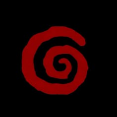 a red and black spiral on a black background