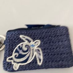 Straw Case With Turtle Casual Rectangular Coin Purse For Daily Use, Blue Wallet With Removable Pouch For Personal Use, Blue Rectangular Coin Purse With Removable Pouch, Blue Pouch Wallet, Blue Pouch Wallet For Personal Use, Travel Wallet With Zipper Pouch In Blue, Blue Bags With Card Slots For Gifts, Blue Bags With Card Slots For Gift, Casual Rectangular Coin Purse For Travel