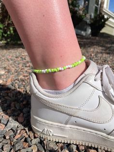 Shelly Bay anklet This is the perfect gift or accessory for anyone with a beachy aesthetic. If you need a custom size, message me before purchasing as i may not have enough supplies left. *materials: stainless steel wire coated with nylon, stainless steel curb chain (for the extender), seed beads *color: lime green, white *length: 8 inches with a 2 inch extender *closure: lobster clasp *to keep your jewelry in the best condition, avoid sleeping in, showering in, swimming in, exercising in your j Cheap Green Anklet As Gift, Casual Colorful Beads Anklets For Spring, Casual Colorful Beaded Anklets For Spring, Casual Colorful Beaded Spring Anklets, Trendy Summer Anklets With Round Beads, Handmade Trendy Anklets For Spring, Trendy Handmade Anklets For Spring, Trendy Beaded Anklets For Summer, Handmade Casual Anklets For Vacation