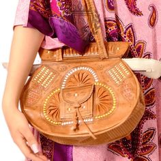 GFM | Graved bohemian Shoulder leather bag Bohemian Handbags, Boho Leather Bags, Moroccan Leather, Carpet Bag, Boho Purses, Travel Bags For Women, Boho Leather, Shower Accessories, Bag Vintage