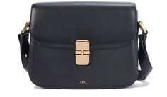 Women's Grace bag | A.P.C. | 24S Sleek Shoulder Bag With Branded Hardware, Sleek Office Bags With Gold-tone Hardware, Designer Formal Flap Bags, Designer Flap Bag With Turn-lock Closure For Business, Sleek Formal Shoulder Bag With Branded Hardware, Luxury Flap Bag With Turn-lock Closure For Work, Classic Formal Flap Bag With Magnetic Closure, Designer Office Flap Bag With Adjustable Strap, Sleek Business Bags With Magnetic Closure