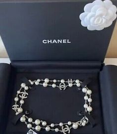 Chanel Jewellery Necklace, Breakfast At Tiffany’s Necklace, Chanel Cc Pearl Necklace, Coco Chanel Birthday Party Sweet 16, Chanel Dainty Necklace, Chanel Pearl Top, Chanel Inspired Party Logo, Vintage Black And White Jewelry, Where To Buy Pearl Necklace