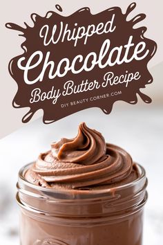 Whipped Chocolate Body Butter Recipe Homemade Body Butter Recipes, Chocolate Body Butter, Body Butter Recipe Whipped, Whipped Body Butter Recipe, Body Butter Recipe Homemade, Body Butter Recipes, Coconut Sugar Scrub, Shea Butter Recipes, Body Butter Recipe