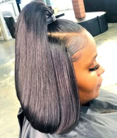 Black Hair Updo, Black Hair Updo Hairstyles, Black Ponytail, Weave Ponytail, Sleek Ponytail Hairstyles, Black Ponytail Hairstyles, Quick Weave Hairstyles, Dark Blonde Hair