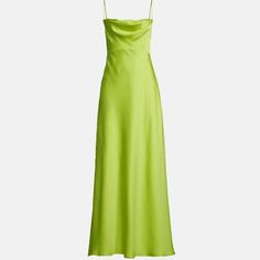 Looking for that perfect event dress? Look no further...This strappy maxi-length dress is made of flowing satin. Main - 100% Polyester; Linging - 100% Polyester. Cowl neck. Spaghetti straps. Open back. Invisible zipper with hook and eye. Product Measurements (Taken from a size 4) - Length- 59.75'. Dry Clean Only. Modeled in size 4. Height- 5' 7 1/2'. Bust- 34 1/2'. Waist- 29'. Hips- 38'. Pre-draped Satin Dress With Spaghetti Straps, Floor-length Satin Dress With Bias Cut For Evening, Floor-length Bias Cut Satin Evening Dress, Pre-draped Satin Maxi Dress, Green Silk Evening Slip Dress, Green Silk Slip Dress For Evening, Floor-length Satin Maxi Dress With Satin Finish, Spring Evening Satin Dress With Bias Cut, Satin Finish Floor-length Maxi Dress