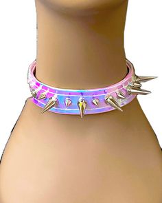 Punk Style Spiked Choker, Punk Style Spiked Choker Jewelry, Concert Choker With Spikes, Spiked Choker For Concerts, Spiked Choker For Concert, Gothic Spiked Choker For Festivals, Party Choker With Spikes, Punk Spikes Choker For Party, Punk Spiked Choker For Parties