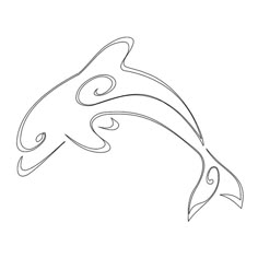 a drawing of a dolphin jumping out of the water