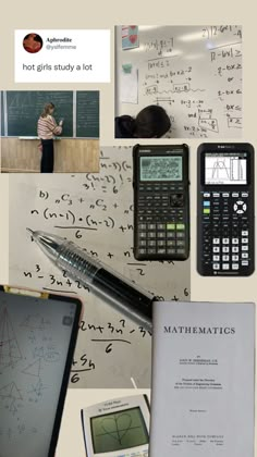 there are many different types of math related items on this page, including calculators and notebooks