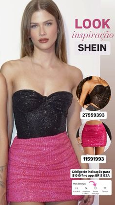 (CLIQUE NO PIN PARA GANHAR DESCONTO NO SITE DA SHEIN) Vincule o código BR12127A em "minha indicação" no app da SHEIN para ganhar um desconto extra de $10 além de cupons e pontos. ✨💞 Ou clique no pin e aceite o convite e faça login na sua conta pra ativar o desconto em todas as compras! Paty Shein, Sparkly Skirt, Barbie Aesthetic, Looks Style, Summer Clothes, Casual Outfit, All Fashion, Fashion Inspiration