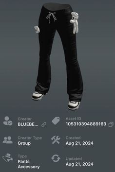 Black Pants Roblox Code, Jean Codes Berry Ave, Berry Avenue Codes Mesh Face, Roblox Sweatpants Codes, Roblox Mesh Face Codes, Rh Dance Studio Codes, Cute Baddie Outfits, Roblox Sets