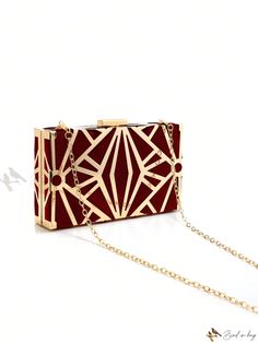 Bird in Bag - Elegant Lady's Golden Metal Clutch Bag for Wedding Party and Dinner Rectangular Bags For Party Season Events, Wedding Clutch Bag For Party Season, Elegant Rectangular Bags For Party Season, Rectangular Evening Bag For Party Season, Rectangular Evening Bag For Weddings And Parties, Elegant Rectangular Box Bag For Party, Wedding Clutch For Party Season, Rectangular Wedding Bag For Party Season, Rectangular Red Evening Bag For Events