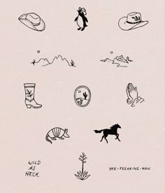 an image of some animals and things in the sky with words above them that read wild me here