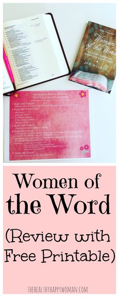 the women of the world review with free printables on it and an open bible