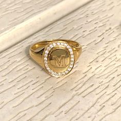 14k Initial Signet Ring, A Letter Diamond Ring, Custom Block Letter Rings, Monogram Ring, Chunky Alphabet Rings, Personalised Initial Ring ✿GOLD PURITY✿ 14K Solid Gold (58.3% pure gold and 41.7% alloy.) ✿STONE INFO✿ We use the highest quality moissanite! ✦ Color: D Colorless ✦ Clarity: VVS1 Also available in other colored gemstones upon request. Please get in touch with us! ✿HYPOALLERGENIC✿ All jewelry are made without lead, nickel, and cadmium. Hypoallergenic jewelry is higher-grade and purer. Gold Rings For Men With Letters, Letter Gold Ring For Men, Initial Rings For Men, Classic Diamond Initial Ring With Monogram, Classic Diamond Monogram Initial Ring, Classic 14k Stamped Cluster Ring As Gift, Gold Oval Initial Ring Stamped 14k, Classic Gold Initial Ring With Diamond, Classic Gold Diamond Initial Ring