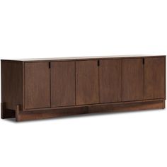 the sideboard is made from wood and has four doors