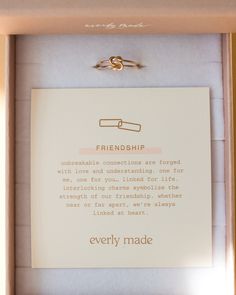 an open box with a sign inside it that says,'every made friend '