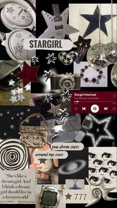 the collage shows many different types of items in this photo, including stars and other things