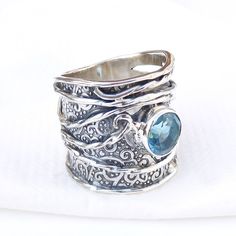 Solid 925 Sterling silver Ring, Handmade Ring, Natural Blue Topaz Ring, Topaz gemstone Ring, Unique designer Ring, Product:- Ring Modal no:- U166 Metal:- 925 Sterling Silver Gemstone :- Blue Topaz Gemstone size:- 8 mm Round Finishing:- Shiny Silver We are using Pure 925 (Stamped) Sterling Silver with Natural Gemstone Jewelry, all of our jewelry designs are Handmade. We are adding new creative designs in our store regularly, for new handmade stuff please get touch with our store. We always try to Silver Topaz Ring With Gemstone Detail, Silver Topaz Ring With Gemstone, Handmade Topaz Ring For Anniversary, Silver Blue Topaz Open Ring, Unique Blue Topaz Ring, Blue Topaz Promise Ring Stamped 925, Handmade Blue Topaz Ring Fine Jewelry, Handmade Fine Jewelry Blue Topaz Ring, Handmade Silver Blue Topaz Ring