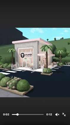 Store Empire Roblox Ideas, Drive Through Bloxburg Codes, Crumble Cookie Bloxburg Decal Codes, Crumble Cookie Decals Bloxburg, Bloxburg Stores Ideas, Bloxburg Mini Town, Bloxburg Cafe Exterior, Bloxburg Cafe Layout, Town In Bloxburg