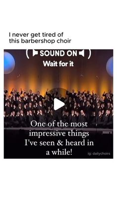 an ad for a choir concert with the words sound on wait for it, one of the most impressive things i've seen & heard in a while