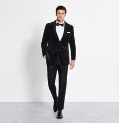 Our velvet jacket tuxedo will get you noticed for all the right reasons. Rent the velvet jacket tuxedo online from The Black Tux, free shipping both ways. Creative Black Tie, Tuxedo Styles, Black Velvet Suit, Velvet Dinner Jacket, Tuxedo Colors, Shawl Collar Tuxedo, Formal Dresses For Men, Wedding Tux, Wedding Content